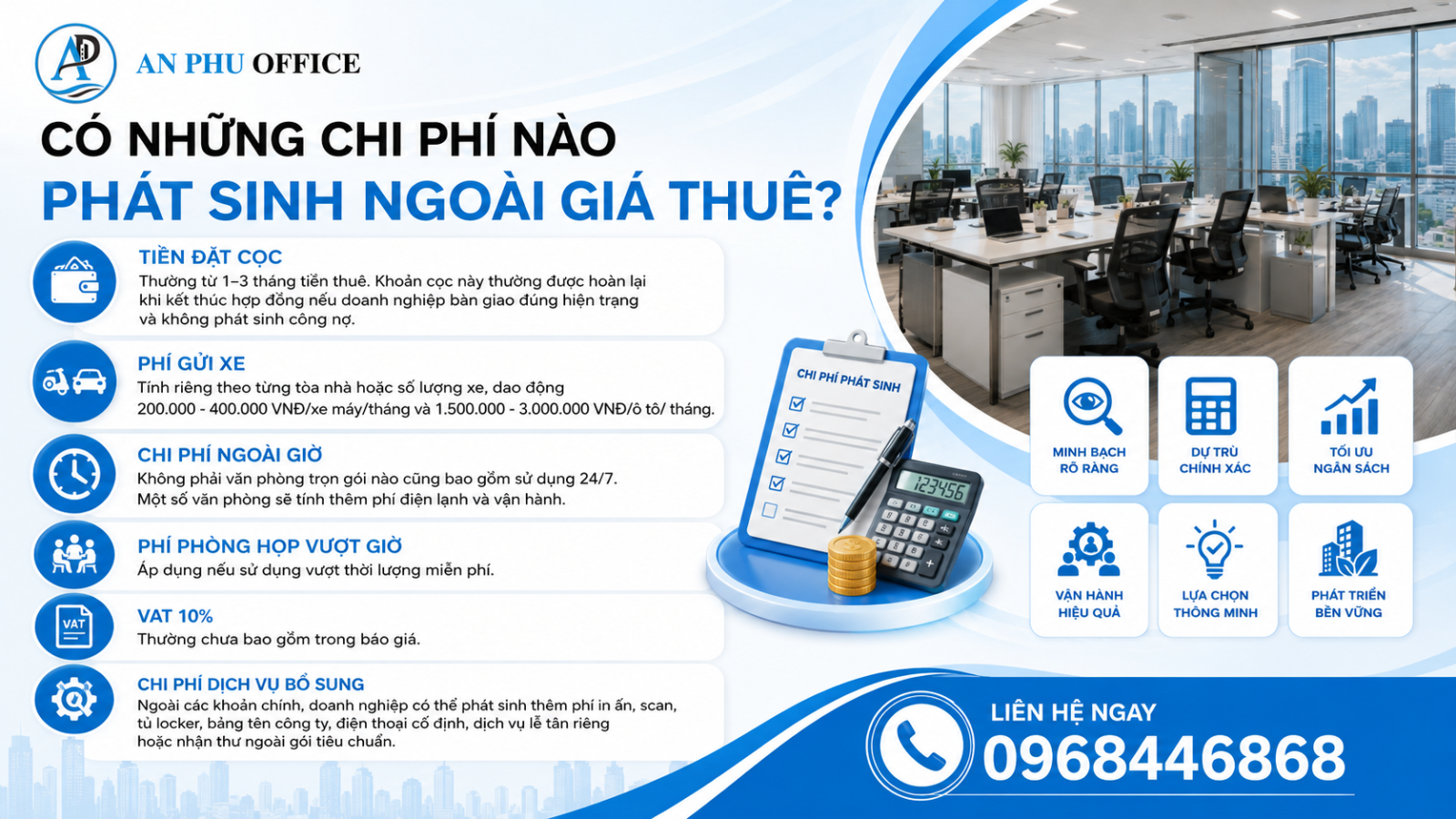 chi phi thue van phong