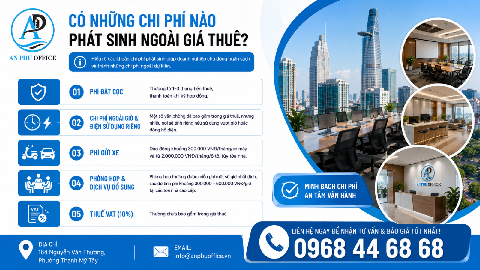 Chi phi thue van phong tron goi