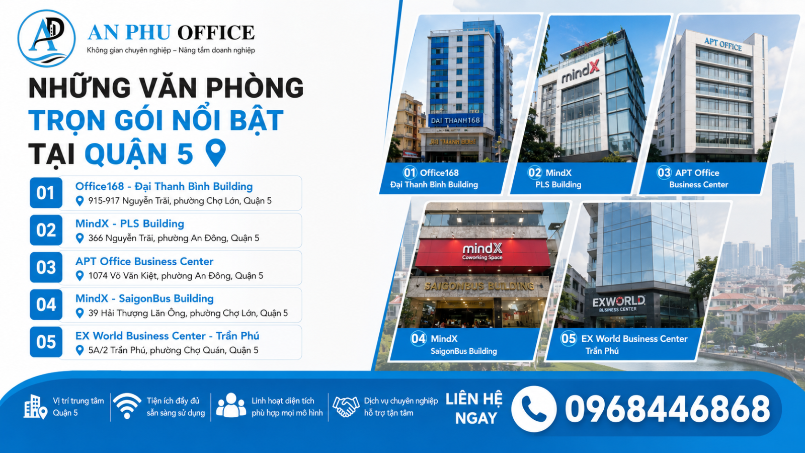 van phong tron goi quan 5 noi bat