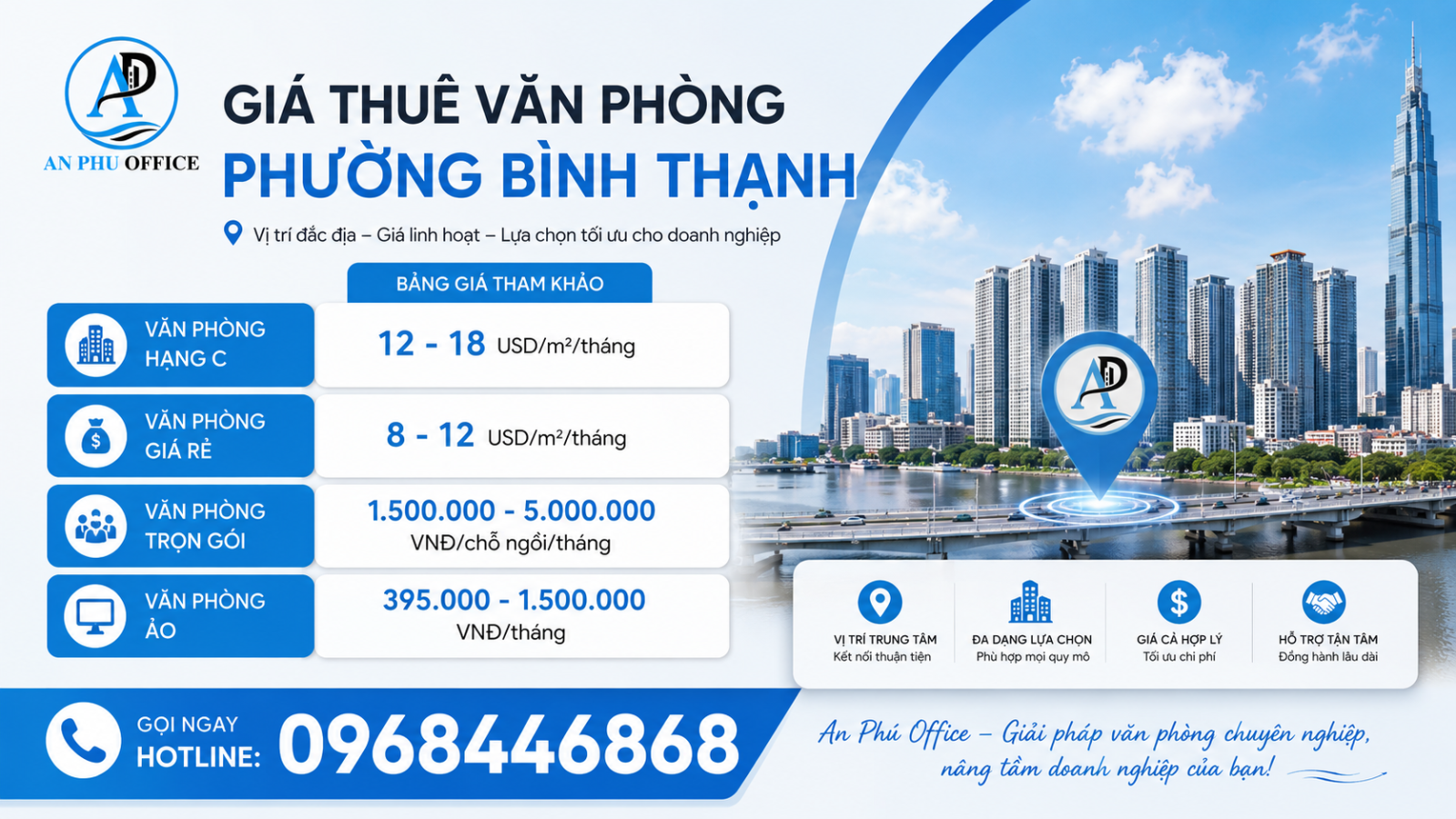 gia thue van phong phuong binh thanh