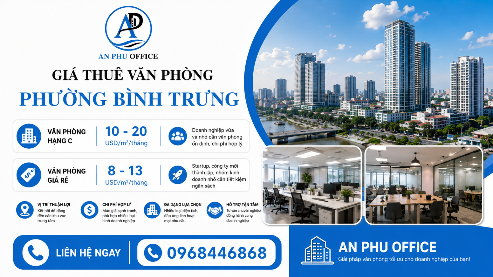 gia thue van phong phuong binh trung
