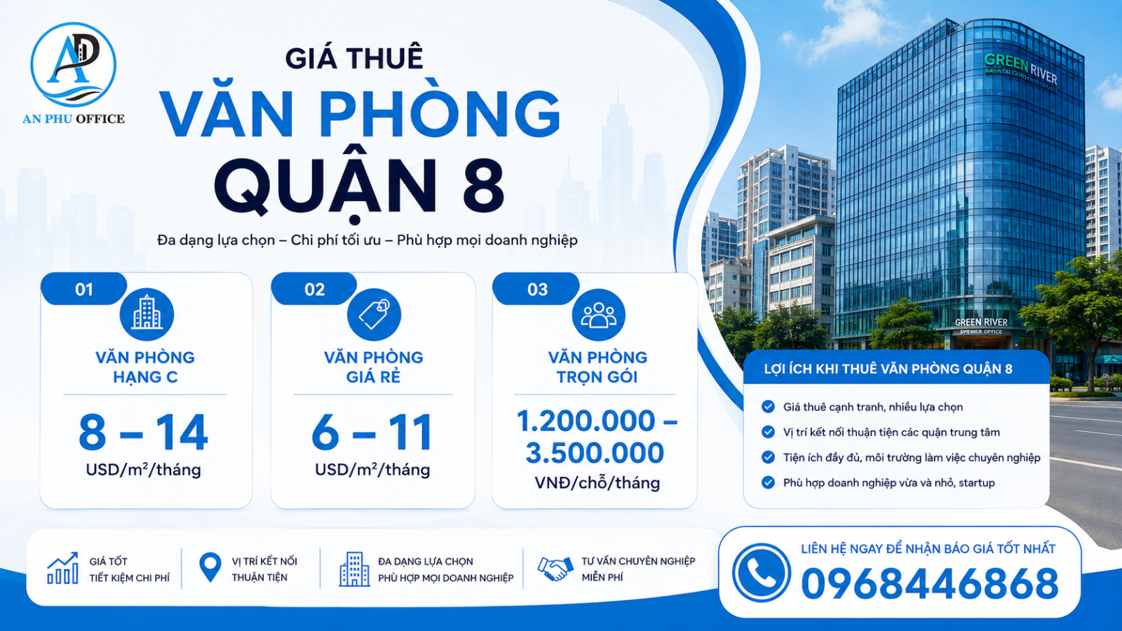 gia thue van phong quan 8