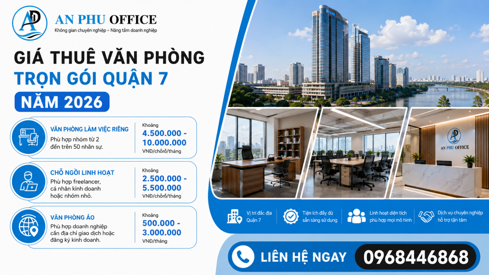 gia thue van phong tron goi quan 7