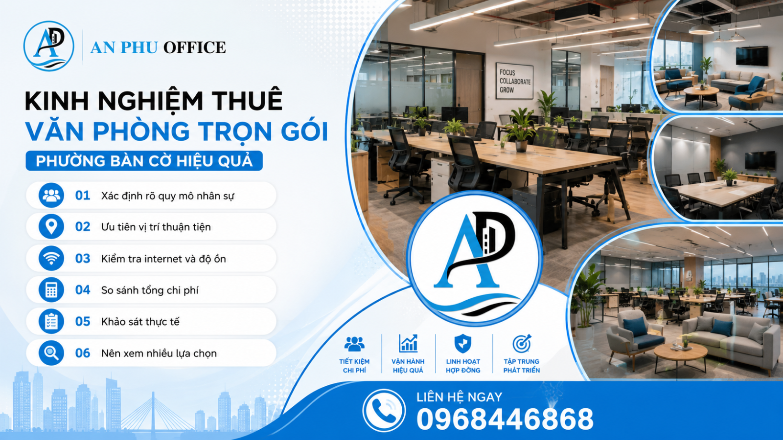kinh nghiem thue van phong tron goi