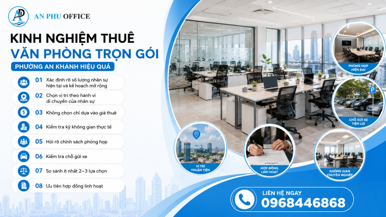kinh nghiem thue van phong tron goi