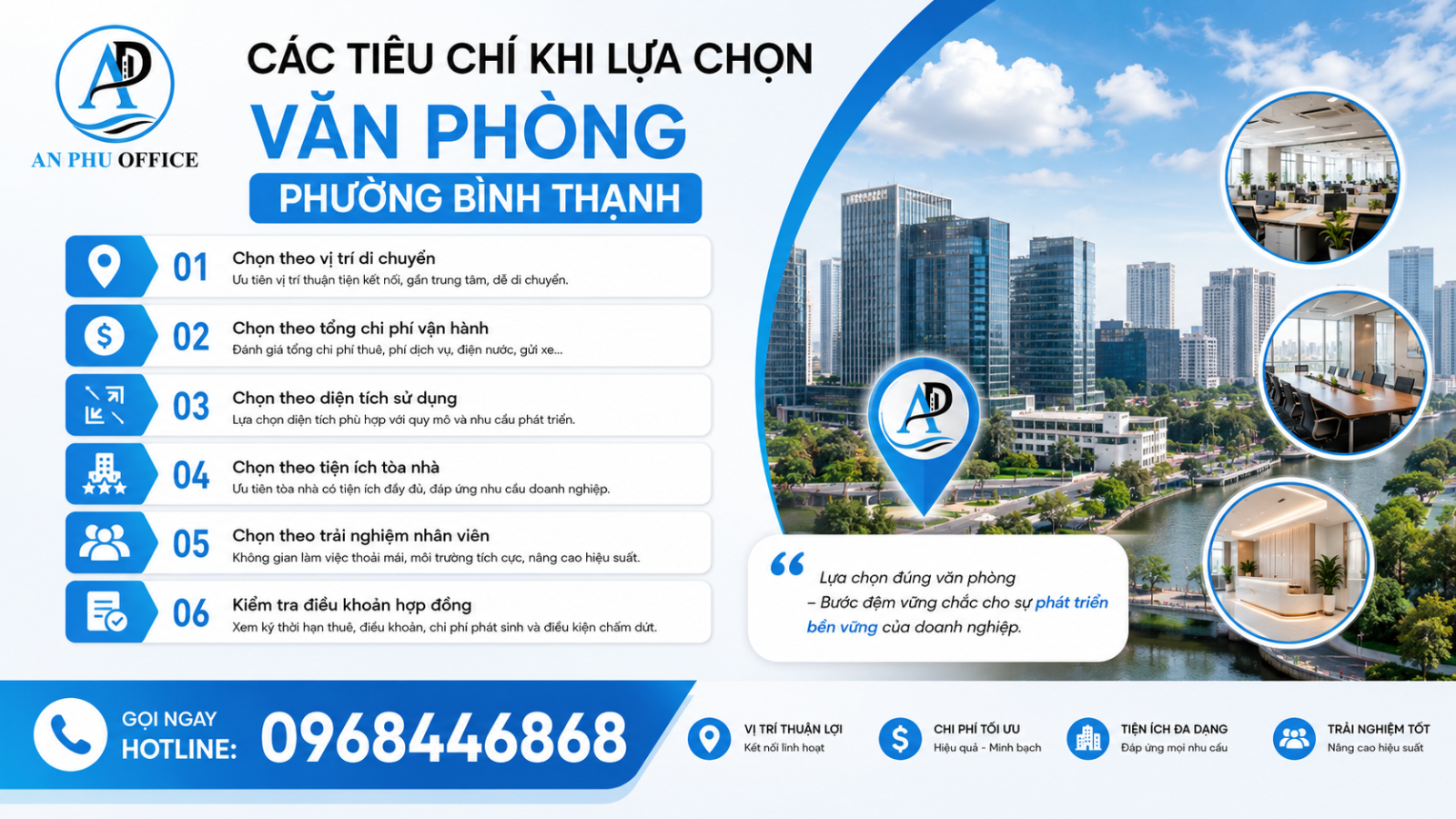 tieu chi khi thue van phong