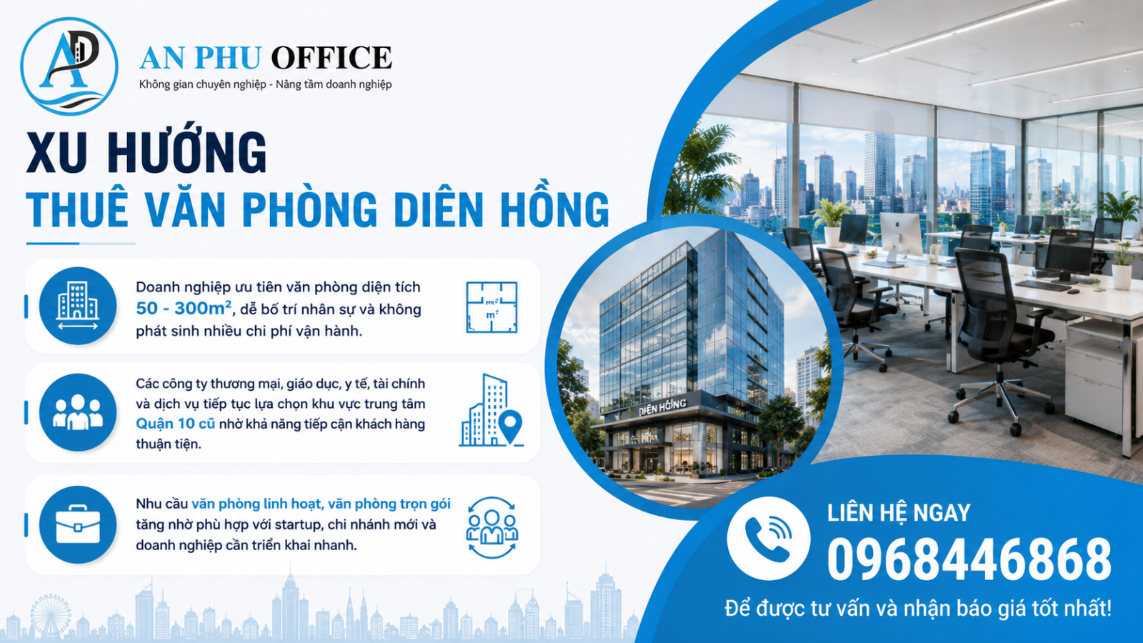 xu huong thue van phong phuong dien hong